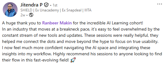 LinkedIn review from cohort alumni 3